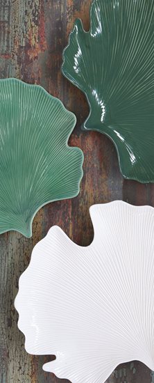 Platter tal-porċellana "Tropical Leaves Green", 35 x 29 cm - Nuova R2S 