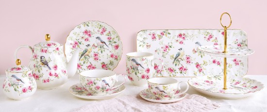 Porselen çay bardağı ve tabağı, 200 ml, "Spring Time" koleksiyonu - Nuova R2S