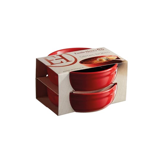 Conjunto de 2 pratos Creme Brulee, cerâmica, 12cm, Burgundy - Emile Henry