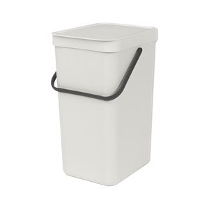 Sort&Go trash bin, plastic, 16 L, Light Grey - Brabantia
