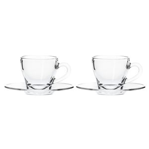 Set of 2 cappuccino cups with saucers, glass, 180 ml, Ischia - Borgonovo