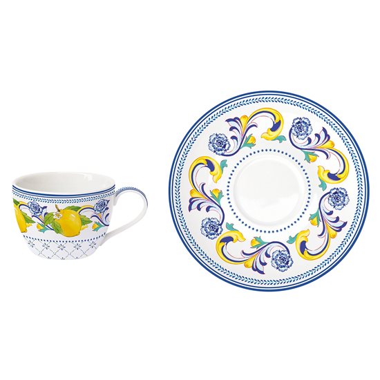 Sada 2 šálok na kávu s podšálkami, porcelán, 110 ml, "Positano" - Nuova R2S