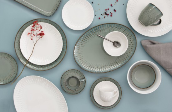Rectangular platter, 36 x 16 cm, "Drops Celadon" - Easy Life