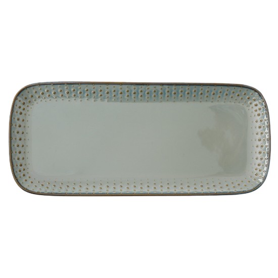 Rectangular platter, 36 x 16 cm, "Drops Celadon" - Easy Life