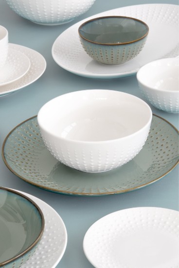 Flat plate, porcelain, 26cm, "Drops Celadon" - Easy Life