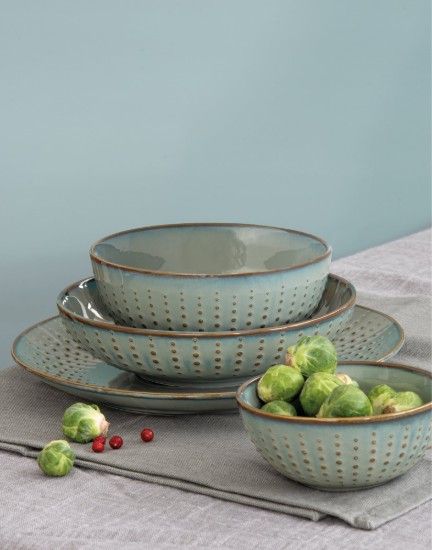 Flat plate, porcelain, 26cm, "Drops Celadon" - Easy Life