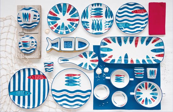 Uzglabāšanas konteiners, porcelāns, 10,5 cm, "Sardine's Party" - Nuova R2S