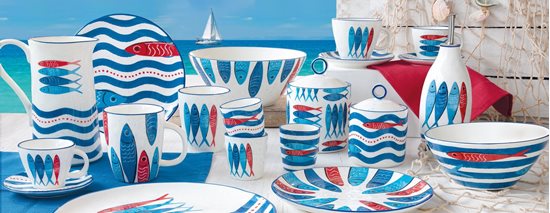 Uzglabāšanas konteiners, porcelāns, 10,5 cm, "Sardine's Party" - Nuova R2S