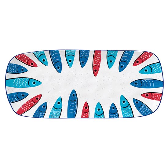 Serving platter, porcelain, 40 x 17.5 cm, "Sardine's Party" - Nuova R2S