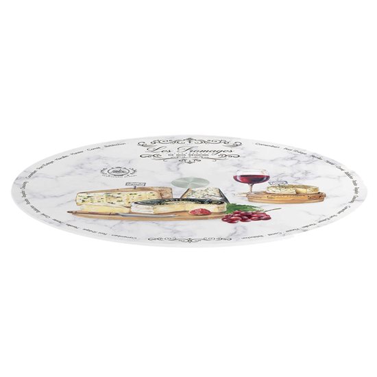 Platter rothlach "Les Fromages" déanta as gloine, 32 cm - Nuova R2S
