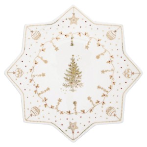 32 cm fad til kageservering, "CHRISTMAS LIGHTS", porcelæn - Nuova R2S