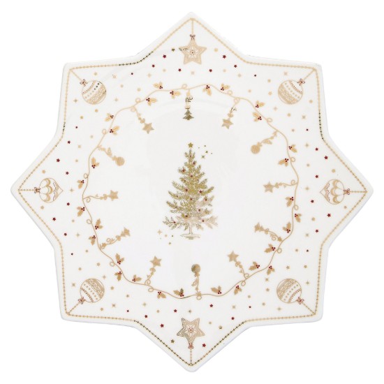 32 cm platter for cake serving, "CHRISTMAS LIGHTS", porcelain - Nuova R2S