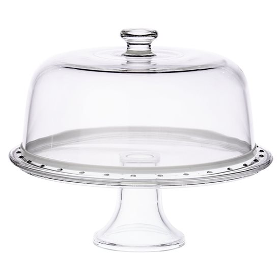 Cake stand with dome cover, glass, 31 cm - Borgonovo