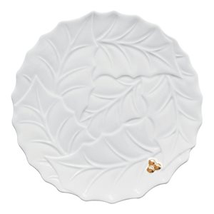 Servírovací talíř z porcelánu, 30 cm, "HOLLY&BERRIES WHITE" - Nuova R2S