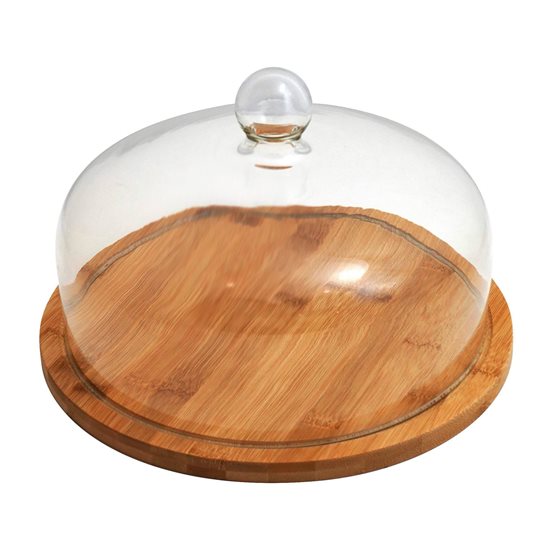 Cheese platter, 29 cm, glass cover - Zokura