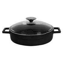 Saucepan, cast iron, 28 cm, "Glaze" range, black - LAVA brand