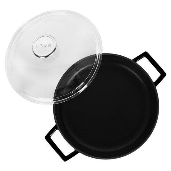Saucepan, cast iron, 28 cm, "Glaze" range, black - LAVA brand