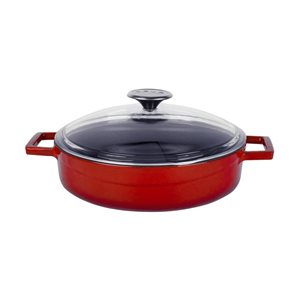 Saucepan, "Glaze" range, cast iron, 24 cm, red - LAVA brand