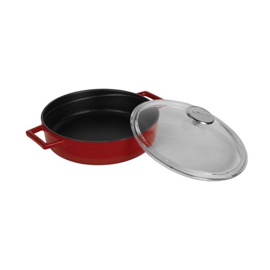 Saucepan, "Glaze" range, cast iron, 24 cm, red - LAVA brand