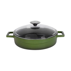 Saucepan, cast iron, 24 cm, "Glaze" range, green - LAVA brand