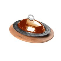 Oval serve dish, 28 x 20 cm, with stand - LAVA