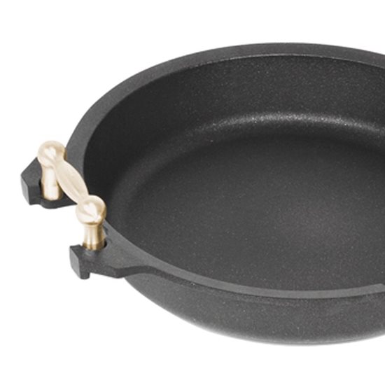 Paella pan, 32 cm, aluminum, height 7 cm - AMT Gastroguss