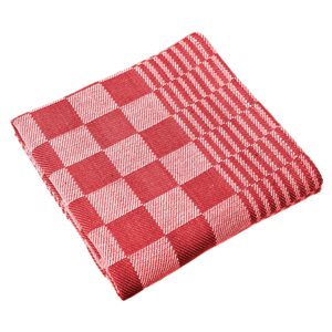 Set of 6 kitchen towels, 65 × 65 cm, "Mineur", Red - Tiseco