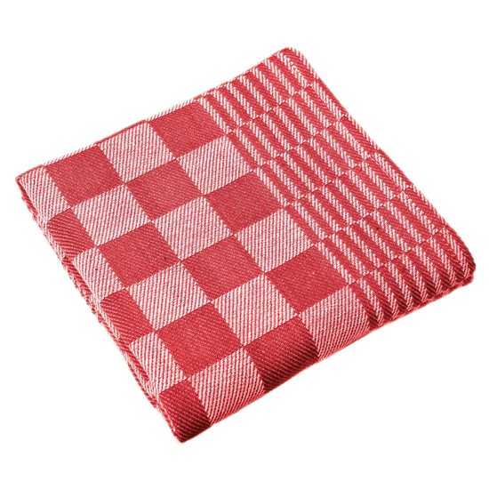 Sett med 6 kjøkkenhåndklær, 65 × 65 cm, "Mineur", Red - Tiseco