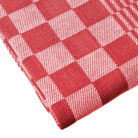 Set of 6 kitchen towels, 65 × 65 cm, "Mineur", Red - Tiseco