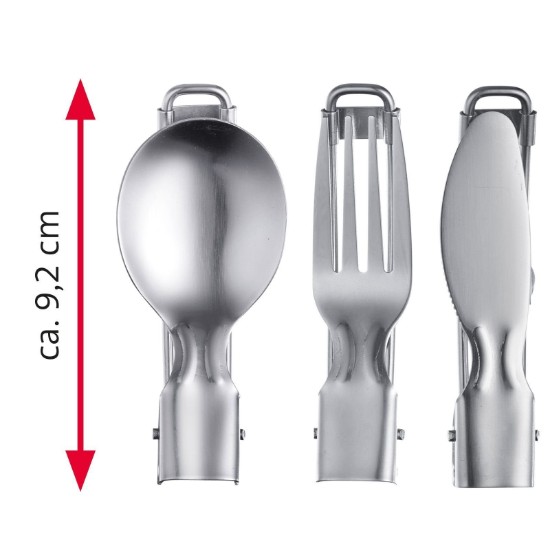 3-delt foldbart campingbestiksæt, rustfrit stål - Westmark