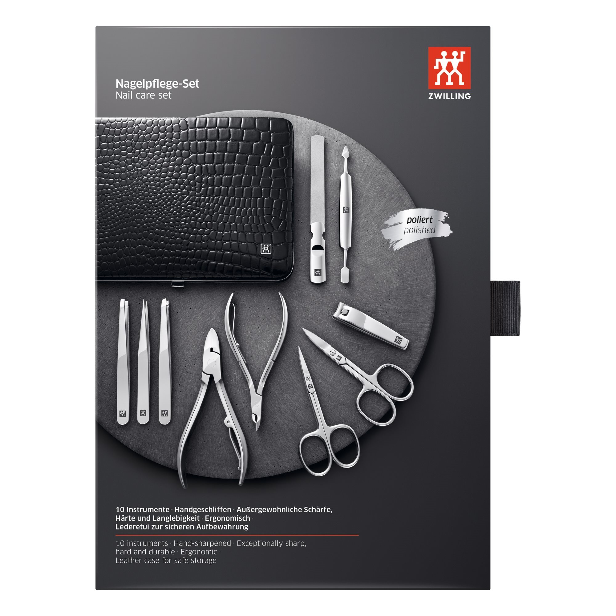 10-piece stainless steel set, black frame case - Zwilling Classic