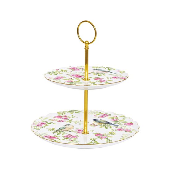 2-tirni porcelanski pladenj za torte, 16 cm/21 cm kolekcija "Spring Time" - Nuova R2S