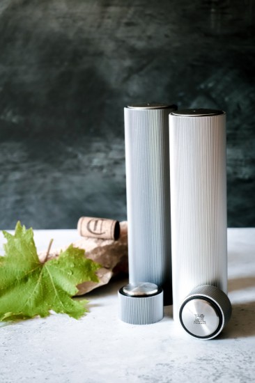 Elektrischer Korkenzieher, Aluminium, 21 cm, Hellgrau, "Line Reverse" - Peugeot