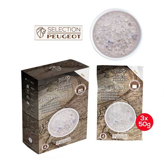 Zestaw 3 woreczków soli gruboziarnistej niebieskiej 3×50g, Spices - Peugeot