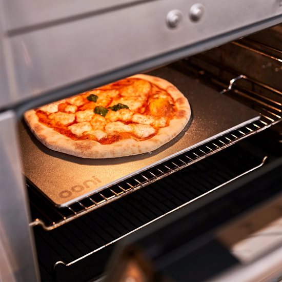 Plaque de cuisson à pizza, acier inoxydable, 34,2 x 34,2 cm, Steel 13 - Ooni