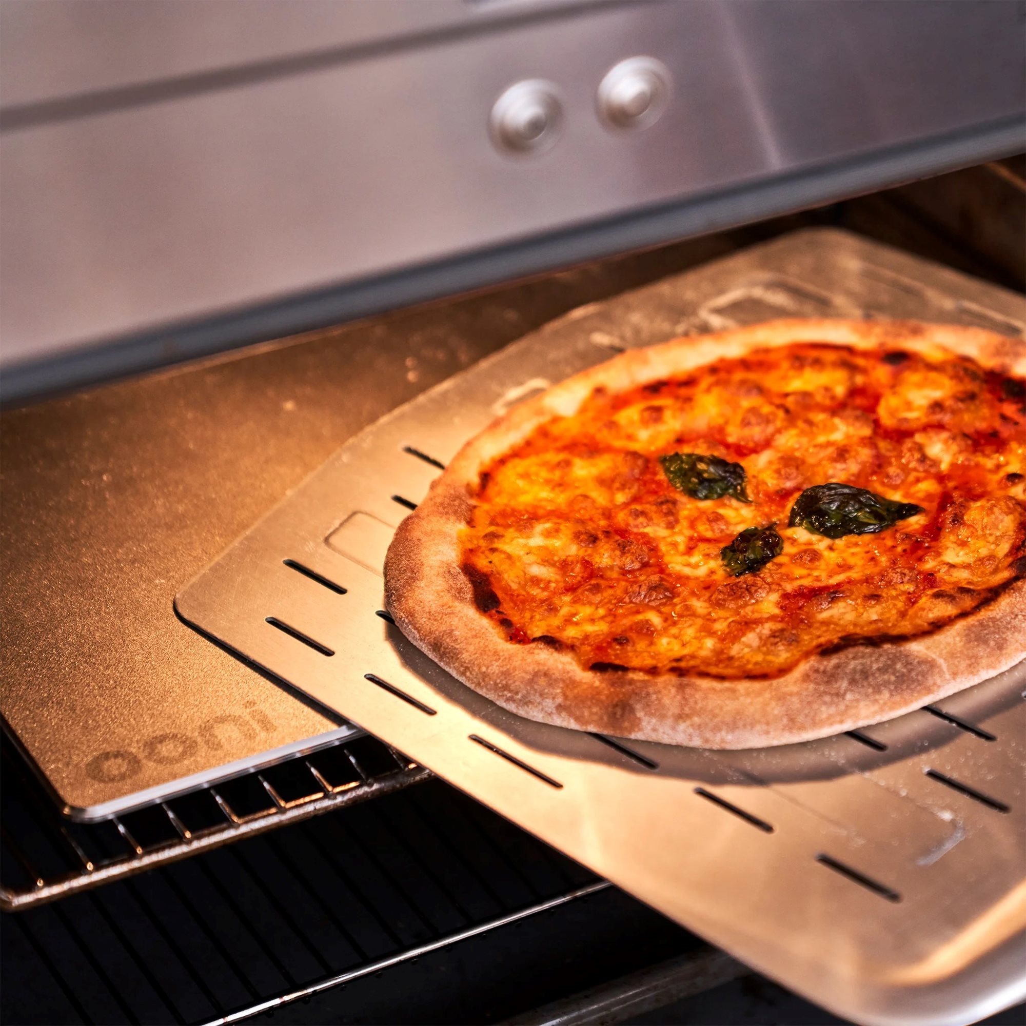 Plaque de cuisson à pizza, acier inoxydable, 34,2 x 34,2 cm, Steel