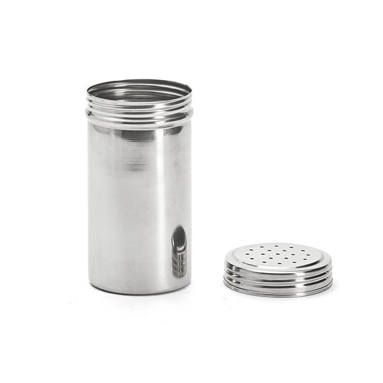 Recipiente para polvilhar temperos, com peneira, aço inox, 7 × 13 cm/2,5 mm - de Buyer