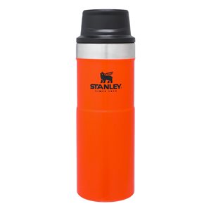 Travel mug, stainless steel, 470ml, "Classic Trigger-Action", Blaze Orange - Stanley