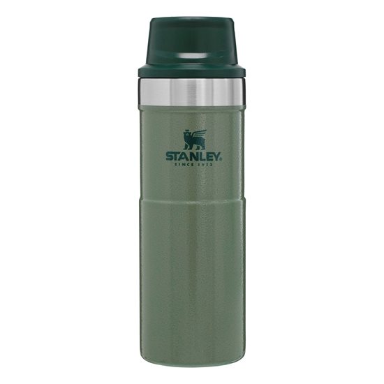 Retkeilymuki, ruostumaton teräs, 470 ml, "Classic Trigger-Action", Hammertone Green - Stanley