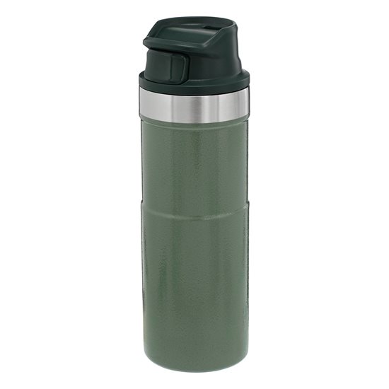 Šalica za kampiranje, nehrđajući čelik, 470 ml, "Classic Trigger-Action", Hammertone Green - Stanley