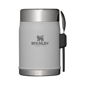 Vacuum-insulated food jar, stainless steel, with cutlery, 400 ml,  "Classic Legendary", Ash - Stanley