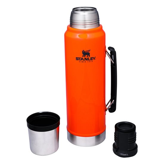 Flixkun ta 'insulazzjoni termali ta' l-istainless steel, 1L, "Leġġendarju Klassiku", Blaze Orange - Stanley