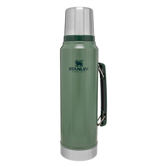 Stainless steel thermal insulating bottle, 1L, "Classic Legendary",  Hammertone Green - Stanley