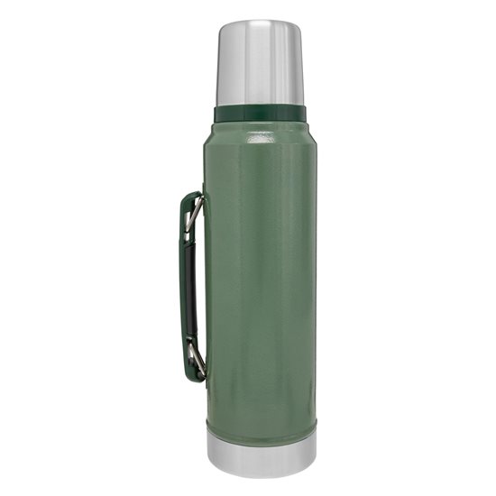 Flixkun iżolat termali ta 'l-istainless steel, 1L, "Leġġendarju Klassiku", Hammertone Green - Stanley