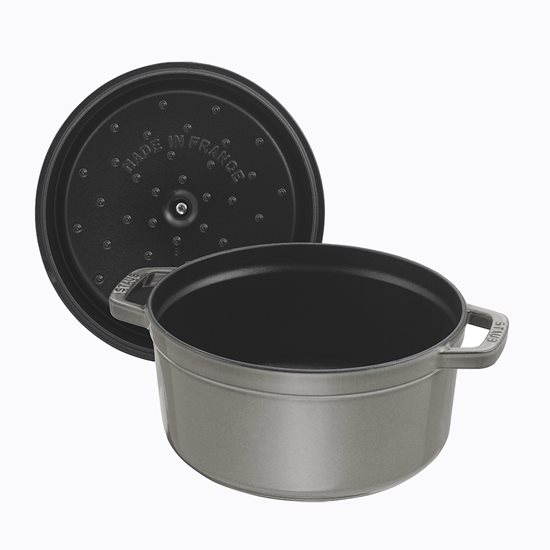 Cocotte főzőedény, öntöttvas, 26cm/5,2L, Graphite Grey - Staub