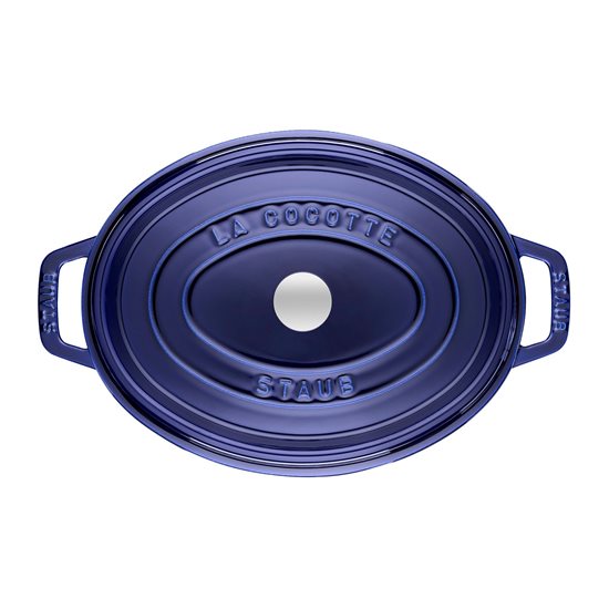 Oval Cocotte kokekar laget av støpejern 33 cm/6,7 l, "Dark Blue" farge - Staub