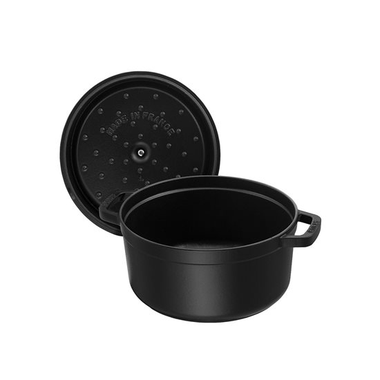 Cocotte cooking pot, cast iron, 20cm/2.2L, Black - Staub