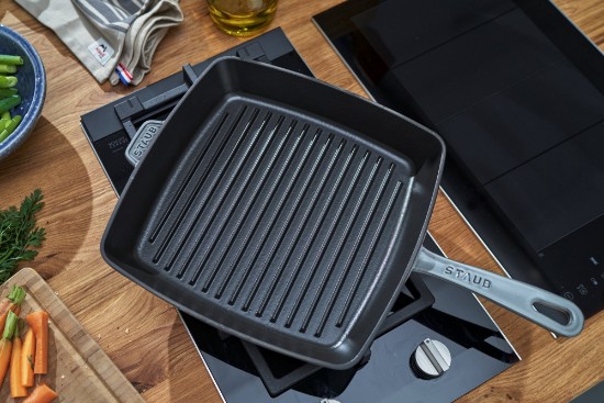 Square grill pan, cast iron, 30 cm "Graphite Grey" - Staub