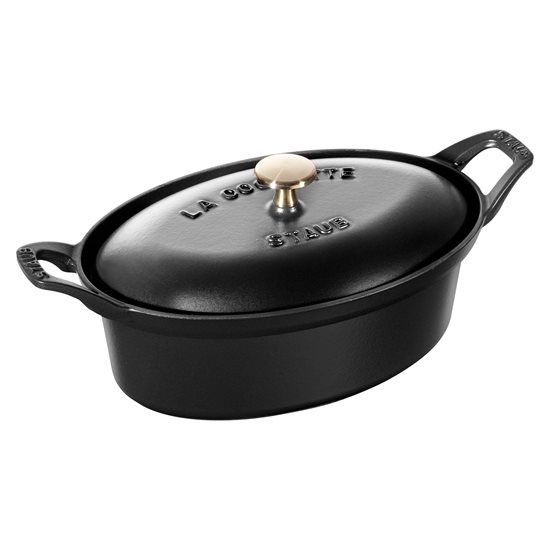 "Cocotte" oval cooking pot made of cast iron, "La Coquette" 23 cm/1.7 l, <<Black>> - Staub