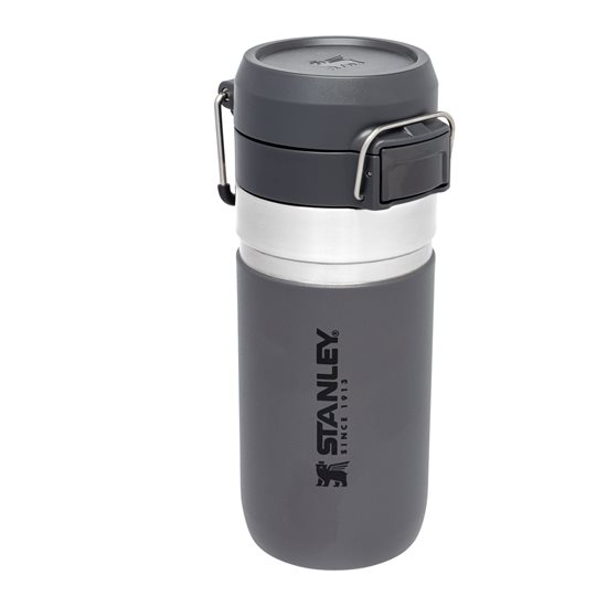 Water bottle, stainless steel, 470ml, "Go Quick", Charcoal - Stanley